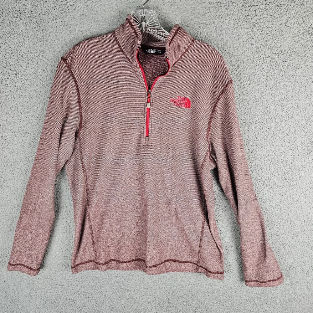 The North Face Pullover Mens Small Red 1/4 Zip Fleece Hiking NF0A2SUK